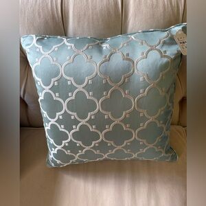 Elegant Blue and White Decorative Pillow NWT